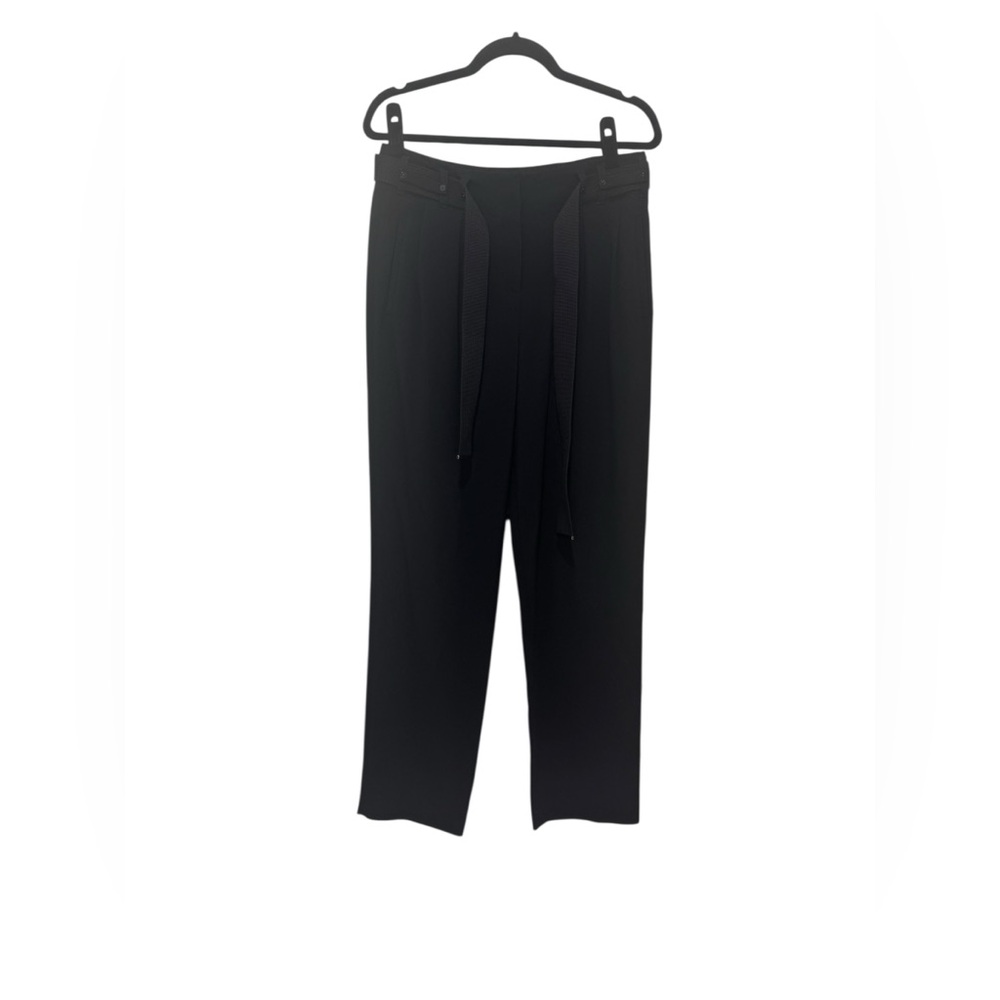 Giorgio Armani Runway Black Wool Silk Tailored Trousers, Size 42 / US 6